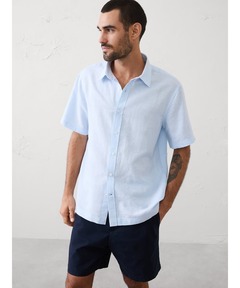 シャツ 半袖 BANANA REPUBLIC FACTORY STORE　　スタンダードフィット リネンブレンド シャツ メンズ