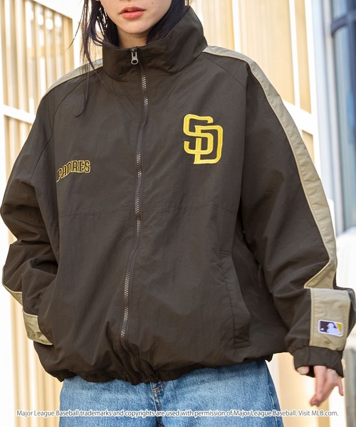 MLB ナイロンブルゾン L ダークブラウン メンズ : ZOZOTOWN Yahoo!店