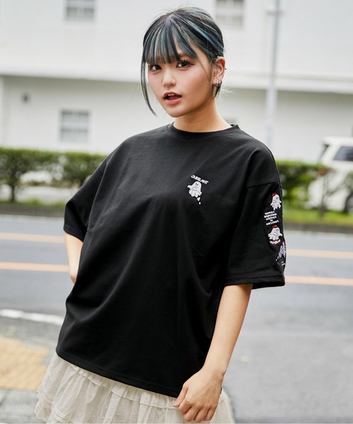 tシャツ 「おばけ刺繍」ビックTシャツ／ストリート／春夏／全3色