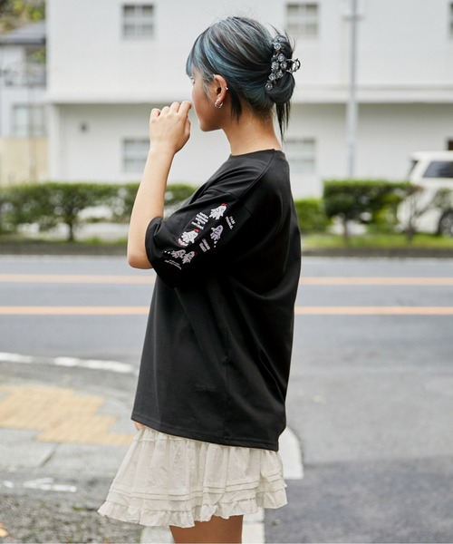 tシャツ 「おばけ刺繍」ビックTシャツ／ストリート／春夏／全3色