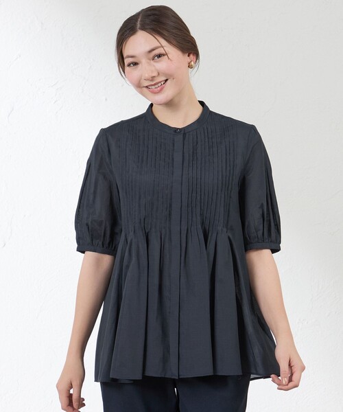 AMACA（アマカ） ブラウス シャツ 「接触冷感」シルキーローン 
