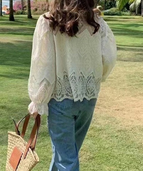 「SallyLunn」 長袖ブラウス MEDIUM ホワイト レディース_画像7