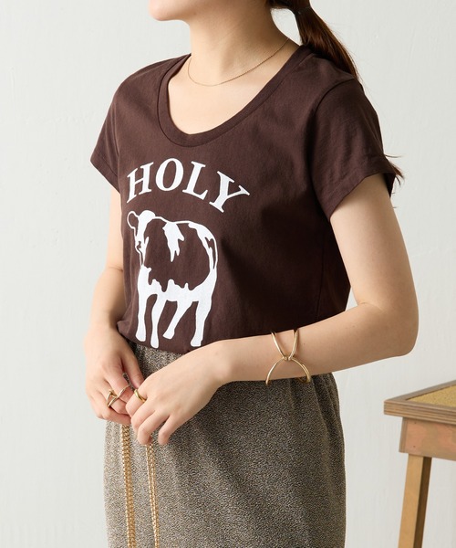 「MIXTA」 半袖Tシャツ SMALL ブラウン レディース_画像3