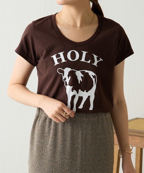 「MIXTA」 半袖Tシャツ SMALL ブラウン レディース_画像4