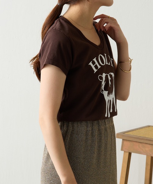 「MIXTA」 半袖Tシャツ SMALL ブラウン レディース_画像7