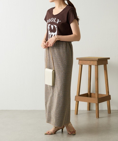 「MIXTA」 半袖Tシャツ SMALL ブラウン レディース_画像9