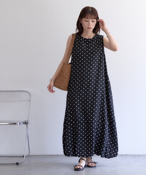 フォクシー☆綿混　日本製　ノースリーブ　バルーン　コクーン　ワンピース　40 フォクシー☆綿混 日本製 ノースリーブ バルーン コクーン ワンピース