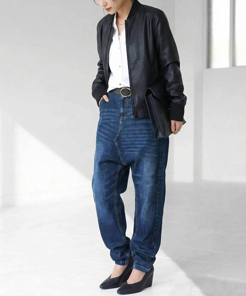「antiqua」 サルエルデニムパンツ LARGE ブルー系その他 レディース_画像5