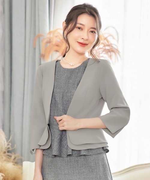 ボレロ ジャケット ショート コート パーティー4colors S/2XL Cinderella ノーカラーコート コート ボレロ 結婚式 お呼ばれ