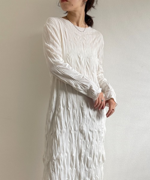 ワンピース Wave Onepiece シワ加工で形状記憶 アイロン不要なスリット入りクリンクルワンピース Zozotown Paypayモール店 通販 Paypayモール