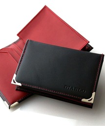 【未使用 】名刺入れ ダークブラウン　レザー　二つ折り 名刺入れ バイカラー大容量レザー名刺入れ メンズ : ZOZOTOWN