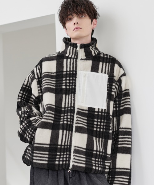 ブルゾン アウター 「25AW」防風ボア袖ライン切替スタンドネック