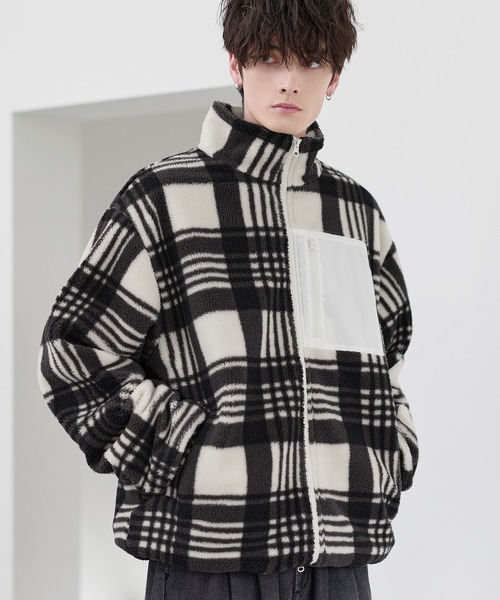 ブルゾン アウター 「25AW」防風ボア袖ライン切替スタンドネック