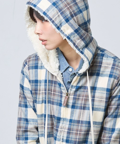 Hiroking★L.L.Beanフード付きフランネルパーカーシャツ★ L.L.Bean（エルエルビーン） パーカー スコッチ・プラッド・フランネル