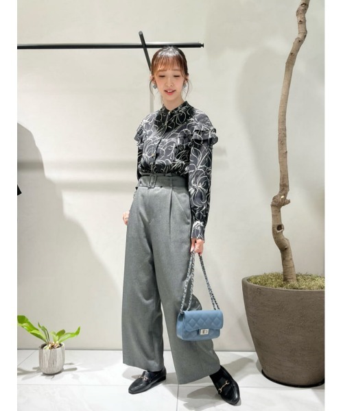 allureville（アルアバイル） パンツ ウールライクポリBIGバックル