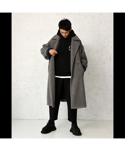 ジャケット・アウター res RADIOEVA BOA CHESTERFIELD COAT RADIO EVA A146 EVANGELION BOA CHESTERFIELD COAT/GRAY(M GRAY