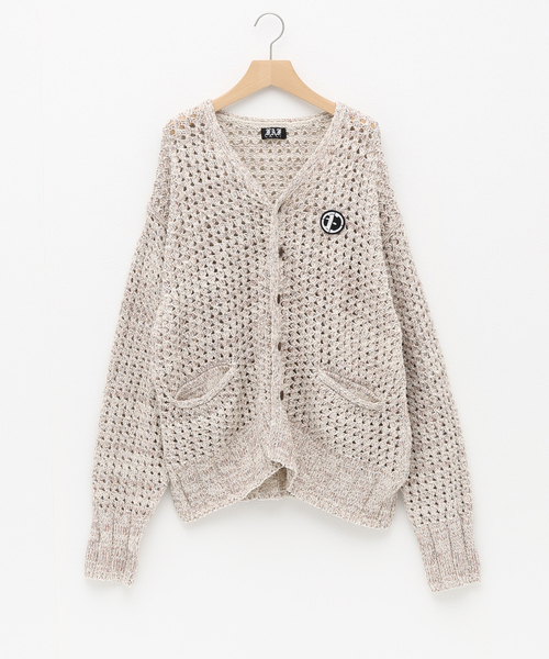 FAKE AS FLOWERS 24AW カーディガン　ニット　ベージュ FAKE AS FLOWERS 24AW カーディガン ニット ベージュ 花柄 ニット メンズ