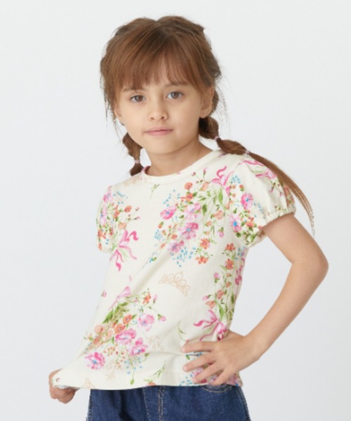 HAKKA KIDS（ハッカキッズ） tシャツ ティアラフラワープリントTシャツ 