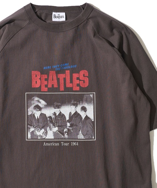 tシャツ 「THE BEATLES/ザ ビートルズ」ツアーフォトプリントラグランスリーブTシャツ/バックプリント レディース メンズ