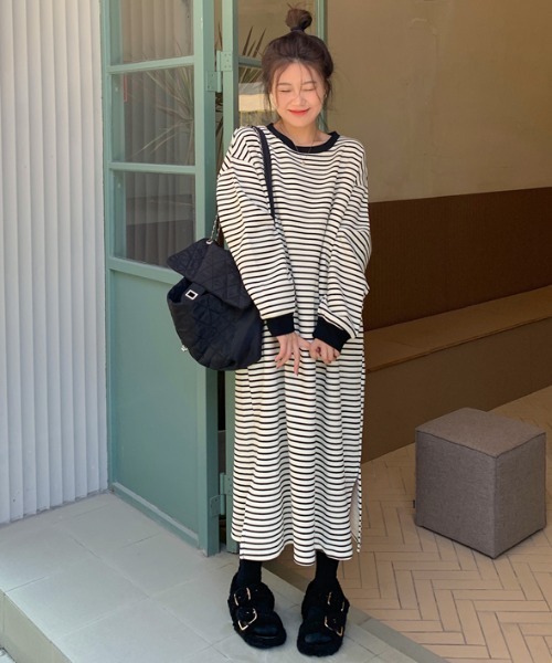Per sist ence（パーシエンス） ワンピース ボーダーサイドスリット