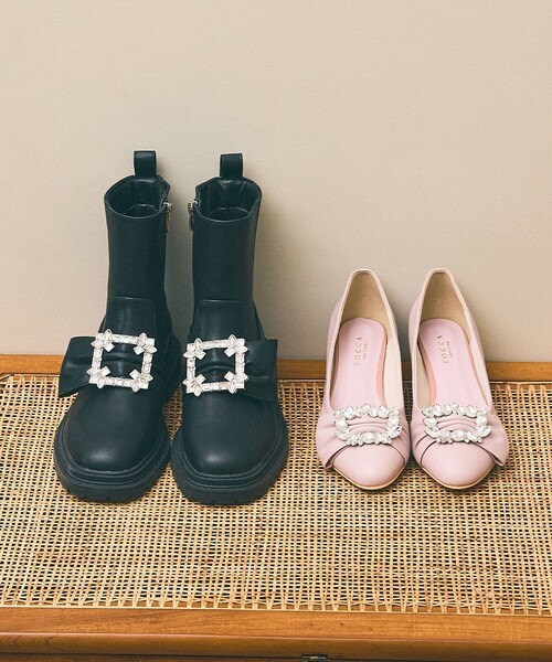 TOCCA ブーツ SQUARE BIJOUX RAINBOOTS レディース : ZOZOTOWN