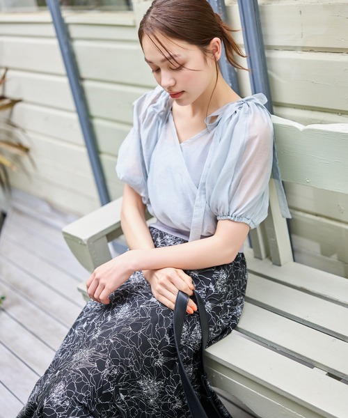 mysty woman tシャツ リボンカシュクールプルオーバー 120988