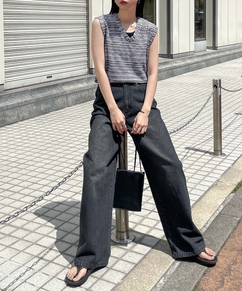 ベスト ジレ メッシュボーダーニットベスト レディース ベスト ジレ メッシュボーダーサマーニットベスト レディース