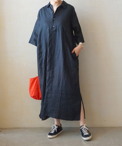 【美品！】JOURNAL STANDARD / 40リネンチェックワンピース JOURNAL STANDARD LUXE ワンピース 40リネンワッシャー シャツ