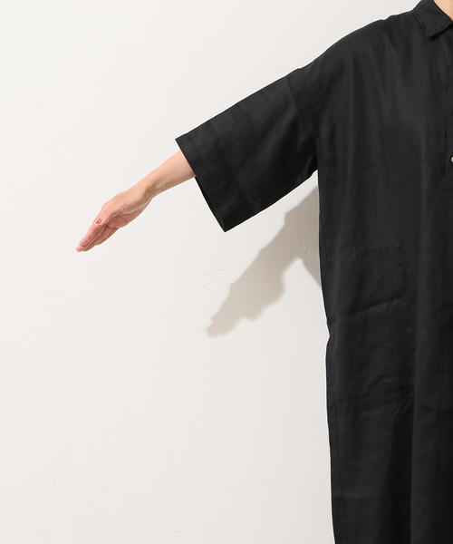 journal standard luxe グレー シャツワンピース JOURNAL STANDARD LUXE ワンピース 40リネンワッシャー シャツ