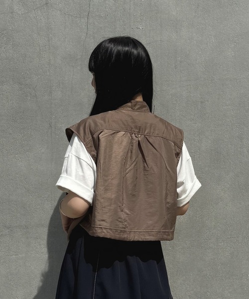 ベスト ジレ ナイロンツイル ショートベスト レディース LOSUCA ベスト ジレ ナイロンツイル ショートベスト レディース