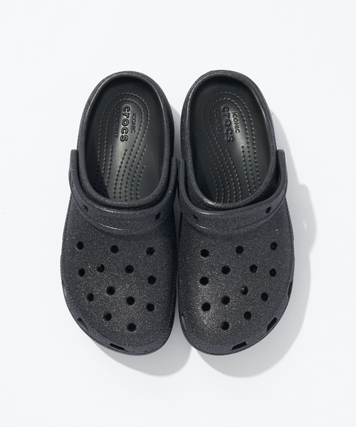 [CROCS] クラシックプラットフォームグリッター クログブラック クロックス公式】ウィメンズ クラシック プラットフォーム