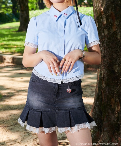 ブラウス シャツ HELLO KITTY CROPPED シャツ レディース MOUSSY | HELLO KITTY CROPPED シャツ (シャツ・ブラウス