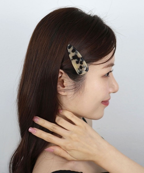 【のび】CELINE レオパード柄 ヘアピン plusnao ヘアピン パッチン留め 単品 レディース ヘア