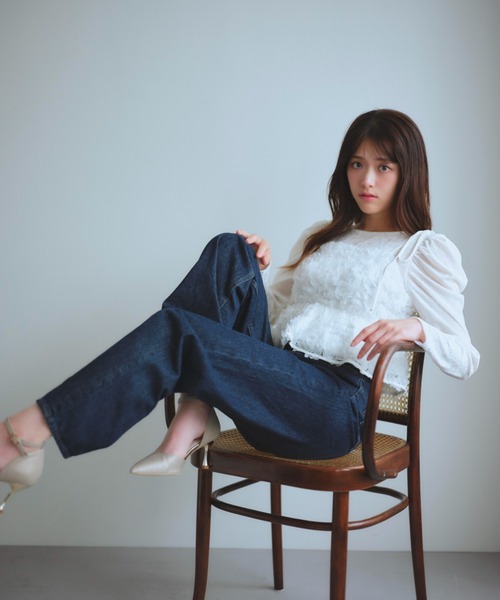 tシャツ フラワーキャミソール＆シアーベロアセット レディース LANTINAM tシャツ フラワーキャミソール＆シアーベロアセット