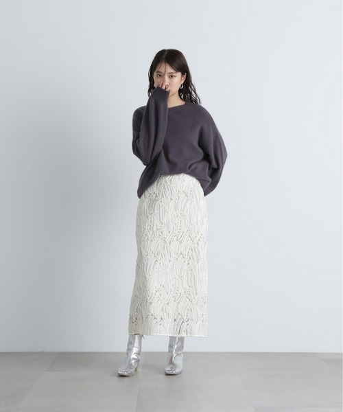 N.Natural Beauty Basic スカート シアー刺繍スカート