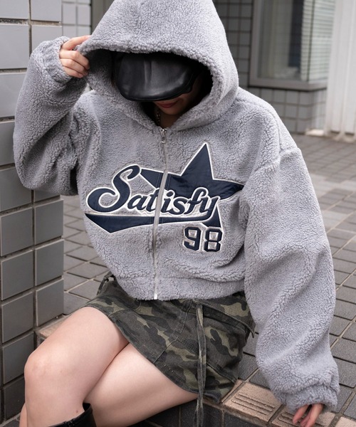 WEGO ブルゾン アウター WEGO/ロゴショートボアパーカー レディース