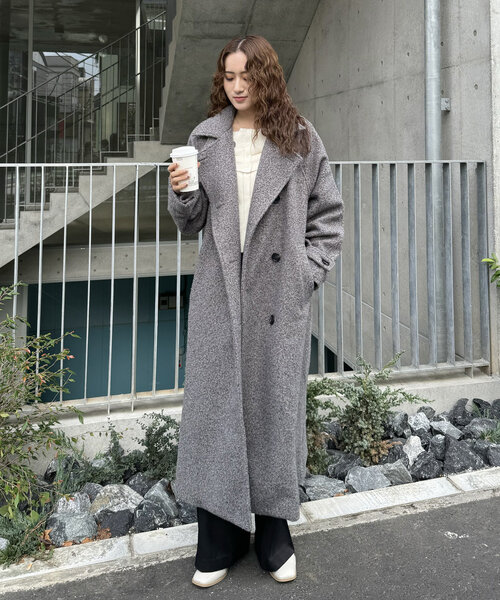 M-LINE コート アウター 「mline」スタンドカラーロングコート