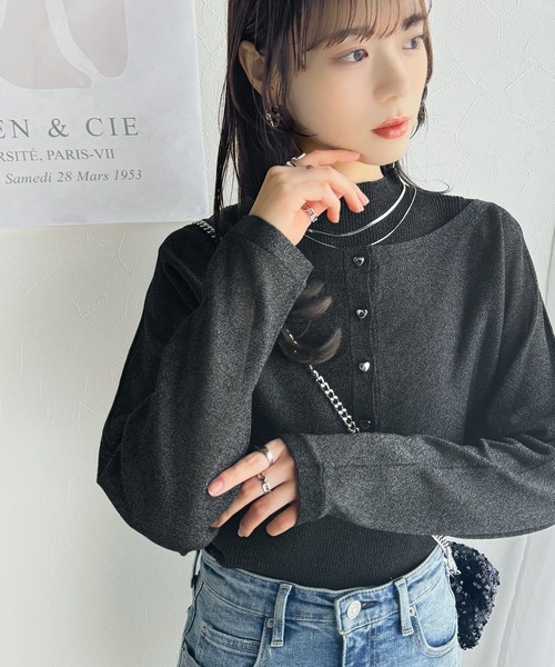 VALENTINO スタッズ付きカーディガン・アンサンブルセット 07 Valentino - Black & Floral Crystal Embellished Cardigan