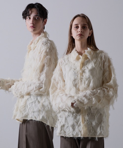 CLEL（クレイル） シャツ 「CLEL」Fringe Design Jacquard Shirt