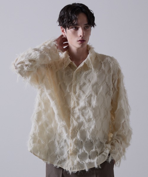 CLEL シャツ 「CLEL」Fringe Design Jacquard Shirt/フリンジ
