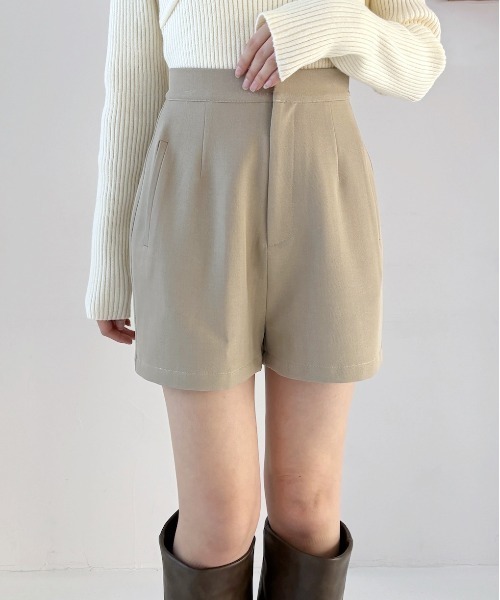 epa ハイウエストショートパンツ(ベージュ) ハイウエストチェックショートパンツ - ベージュブラウン | ZARA