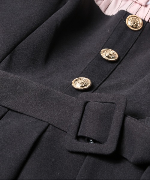 LA POMME petit（ラポミ・プチ） ワンピース パッチワークプレッピー