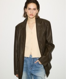THROW by SLY フェイクレザー ボクシーJK THROW by SLY ジャケット テーラードジャケット F/LEATHER BOXY