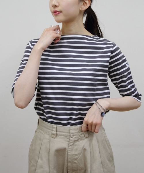 tシャツ ORCIVAL/オーシバル　ボートネックハーフスリーブプルオーバー　ボーダー　BOATNECK HALFSLEEVE PULLOVER BO ORCIVAL tシャツ ORCIVAL/オーシバル ボートネックハーフ