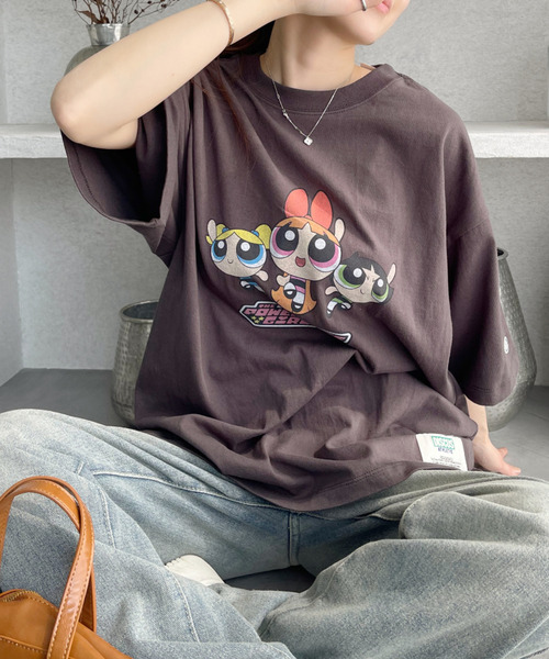 と*お様 パワーパフガールズ Tシャツ　未使用 パワーパフガールズ Tシャツ M 実寸はXLぐらい 白 アニメT 海外