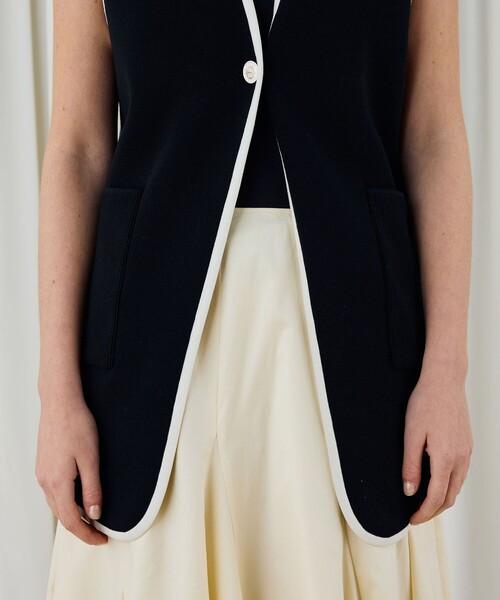 DES PRES（デプレ） ベスト ジレ レーヨンナイロンダブルフェイス V