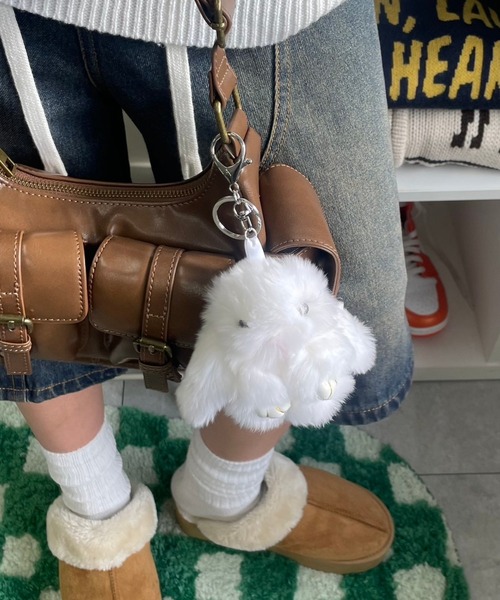 WEGO（ウィゴー） キーホルダー WEGO/もふもふうさぎぬいぐるみ