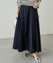 新品　Loungedress タフタギャザースカート　ラウンジドレス　ブラック LOUNGEDRESS（ラウンジドレス）の「タフタギャザースカート