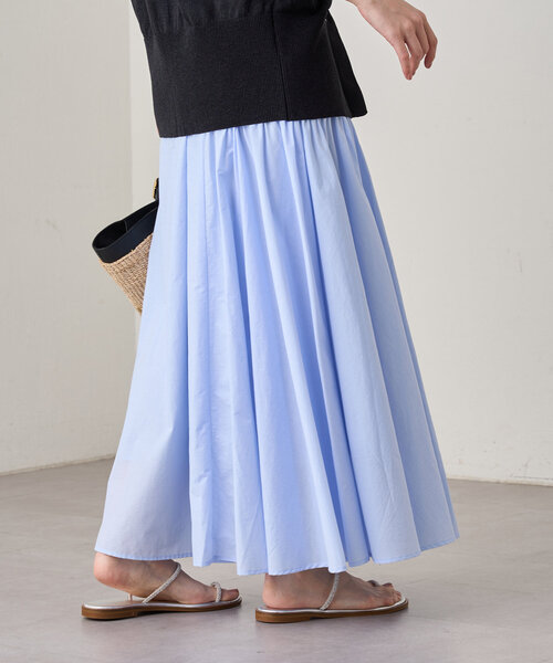 ラウンジドレス/パネルギャザースカートホワイト白/ロングスカート LOUNGEDRESS（ラウンジドレス）の「パネルギャザースカート