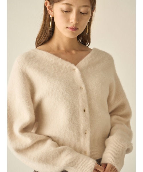 STONE  スナイデルニット カーディガン SNIDEL（スナイデル） ニットカーディガン FREE ブラウン レディース